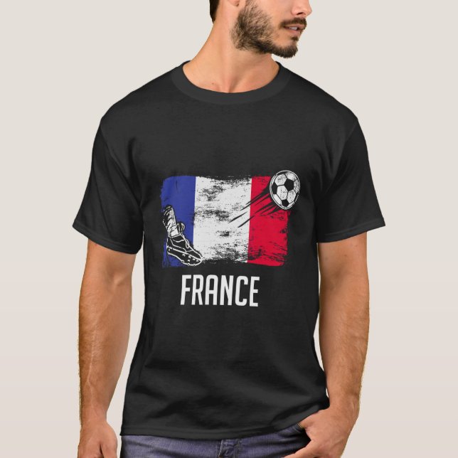France Flag Jersey French Soccer Team French  T-Shirt (Vorderseite)
