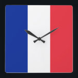 France Flag Quadratische Wanduhr<br><div class="desc">France Flag</div>