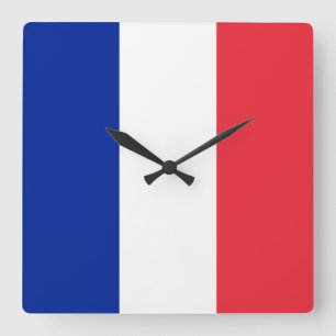 France Flag Quadratische Wanduhr