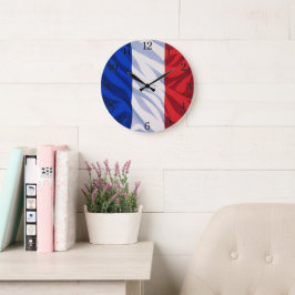 France Flag Wall Clock (Illustrated Version) Große Wanduhr