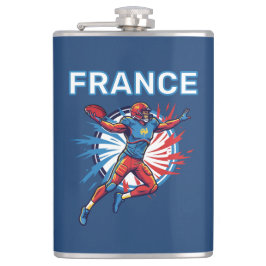France Football Dynamic Quarterback Patriotic Art Flachmann