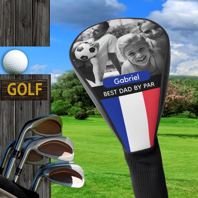 France Golf, Best Dad, French Flag, Photo Golf Headcover (France Golf Head Cover / Flag)