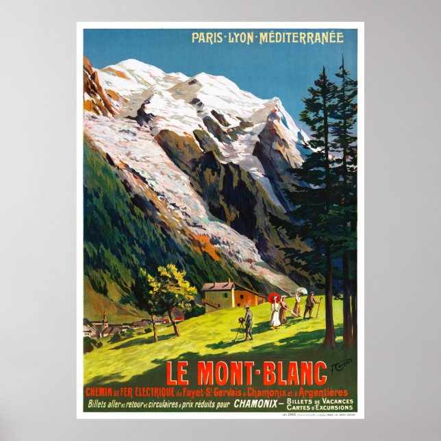 France Le Mont Blanc Affiche de voyage restaurée (Devant)