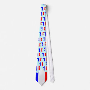 France map and flag Tie Krawatte