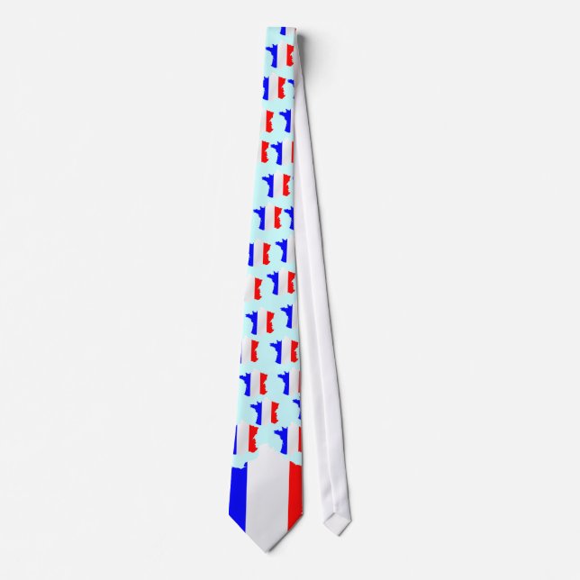 France map and flag Tie Krawatte (Vorderseite)