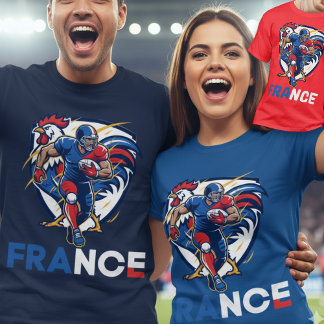 France National Gridiron Football Dynamic Rooster  T-Shirt