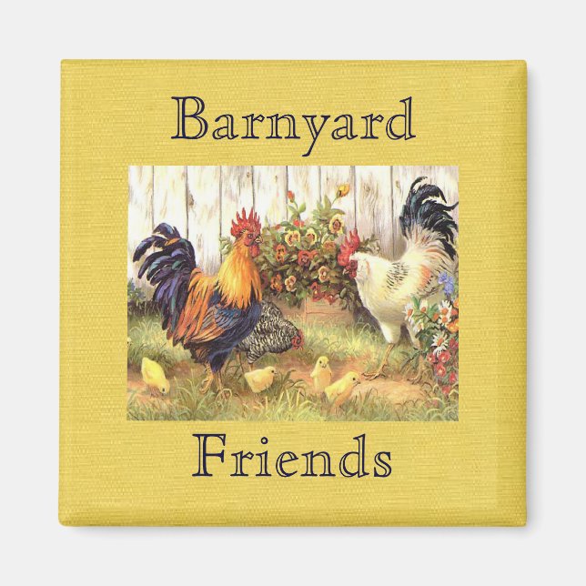 France Pays Barnyard Amis Frigo Magnet (Devant)