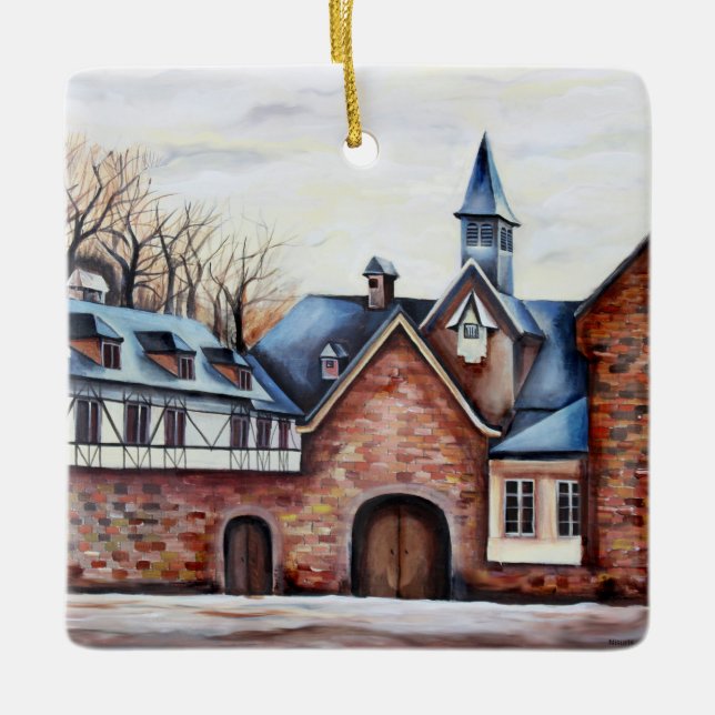 France Provence Liege Belgium Village Keramikornament (Vorderseite)