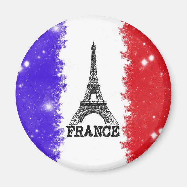 France Round Magnet (Vorne)