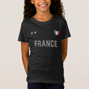 France Soccer Football Fan Shirt Herz