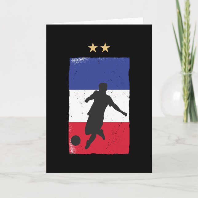 France Soccer Jersey Football Fan Französische Fla Karte (Vorderseite)