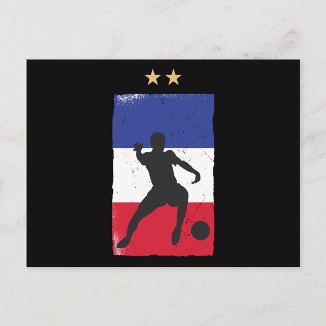 France Soccer Jersey Football Fan Französische Fla Postkarte (Vorderseite)