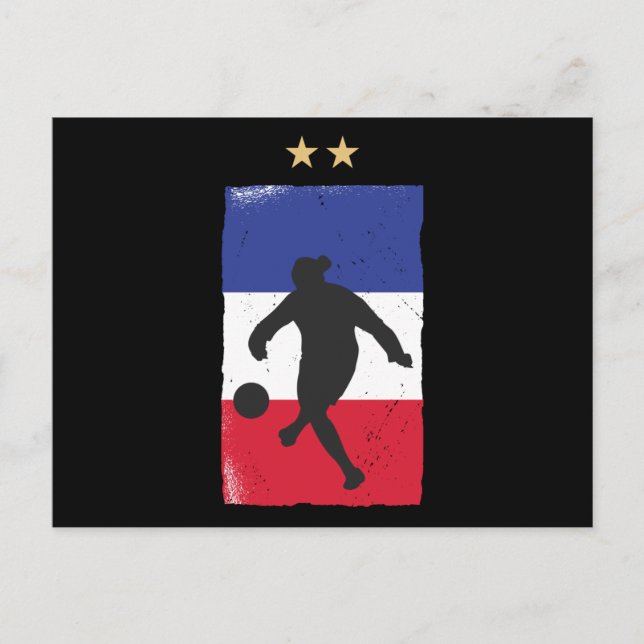 France Soccer Jersey Football Fan Französische Fla Postkarte (Vorderseite)