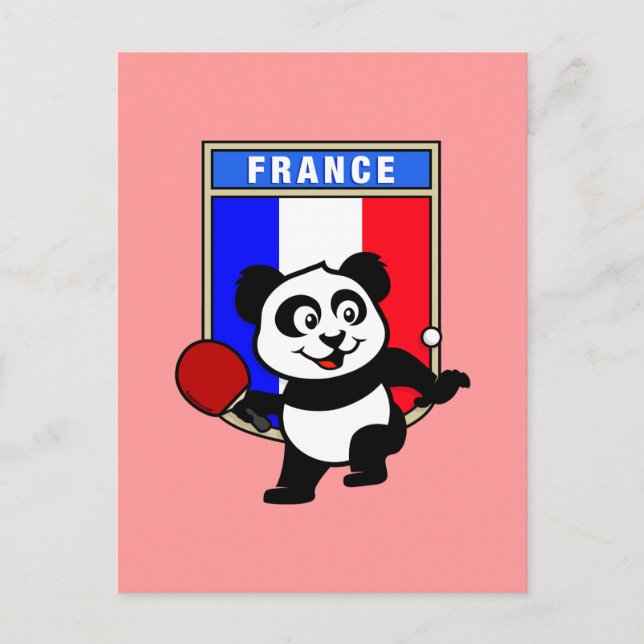 France Table Tennis Panda Postkarte (Vorderseite)