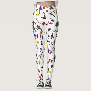 France Thématique Main Tirée Motif Leggings