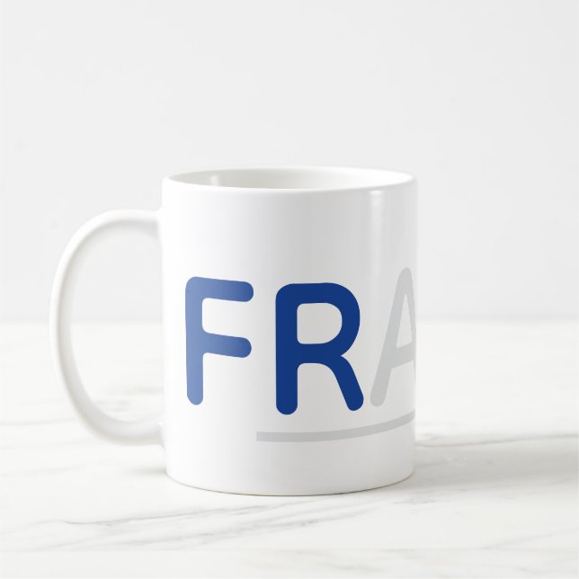 "France" Typography Mug Kaffeetasse (Links)