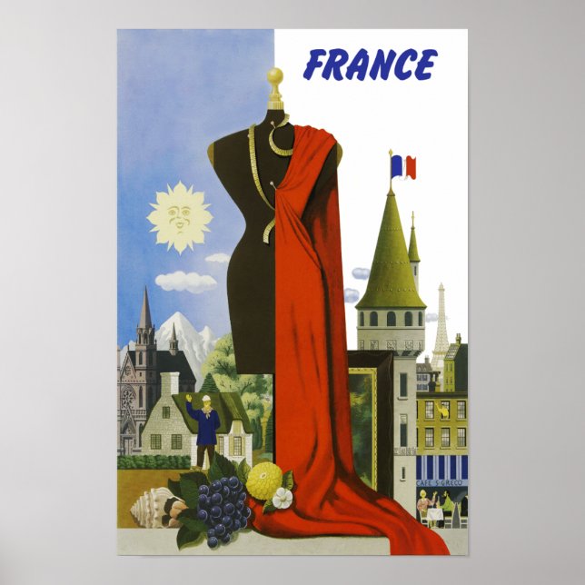 France, Vintage Travel Poster (Vorne)