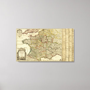 FrancePanoramic MapFrance Leinwanddruck