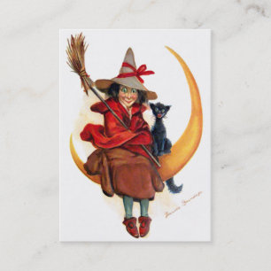 Frances Brundage: Hexe auf Sichel-Mond Visitenkarte