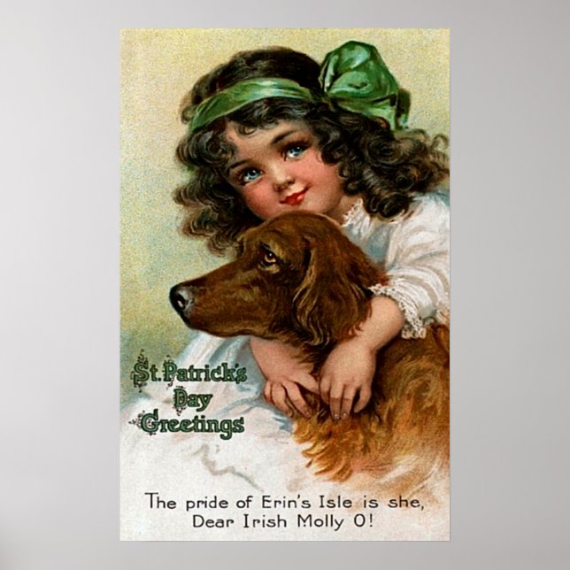 Frances Brundage: Mädchen mit Hund Poster (Vorne)
