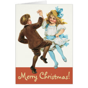 Frances Brundage Weihnachtskarte tanzende Kinder
