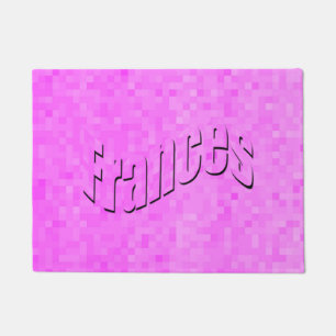 Frances, Girls Name Logo auf rosa Mosaik, Fußmatte