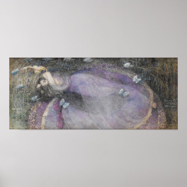 Frances MacDonald's "Girl with Blue Butterflies" Poster (Vorne)