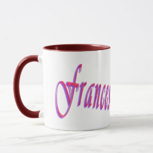 Frances, Name Logo, Maroon Combo Kaffee Tasse