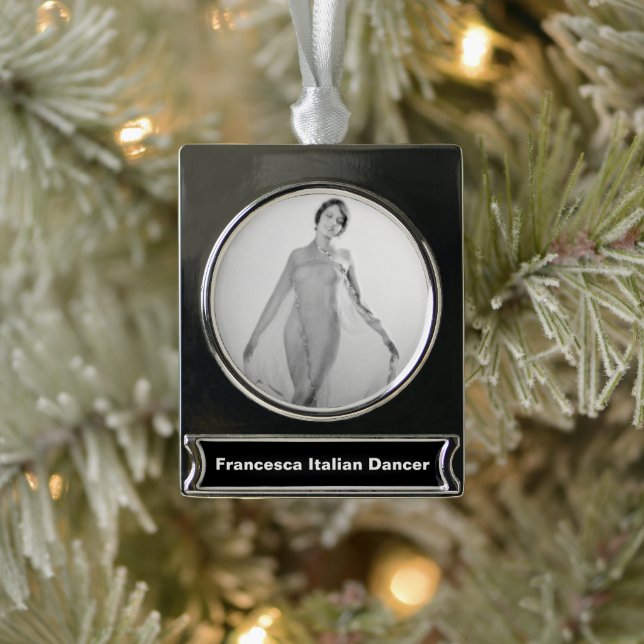 Francesca a Bella Ragazza, Schöne Italienische Gir Banner-Ornament Silber (Baum)