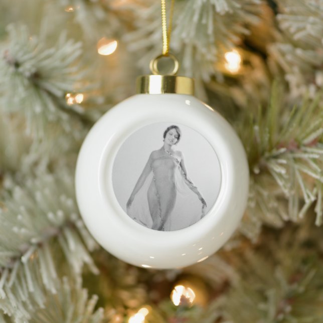 Francesca a Bella Ragazza, Schöne Italienische Gir Keramik Kugel-Ornament (Baum)
