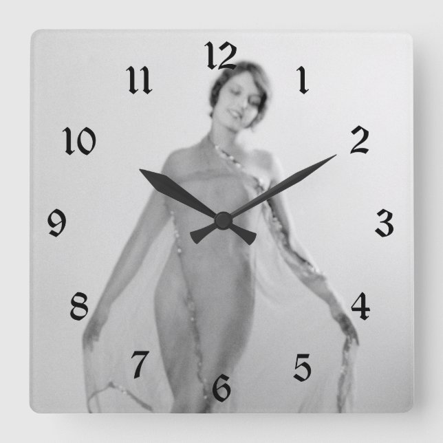 Francesca a Bella Ragazza, Schöne Italienische Gir Quadratische Wanduhr (Vorderseite)