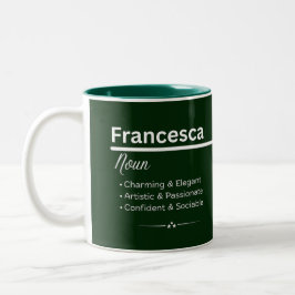Francesca Personalized Name Coffee Mug Zweifarbige Tasse