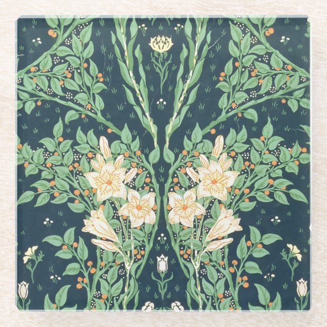 Francesca-Tapetenentwurf Glasuntersetzer (Vorderseite)