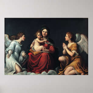 Francesco Albani - Madonna mit Kind und Engel Poster