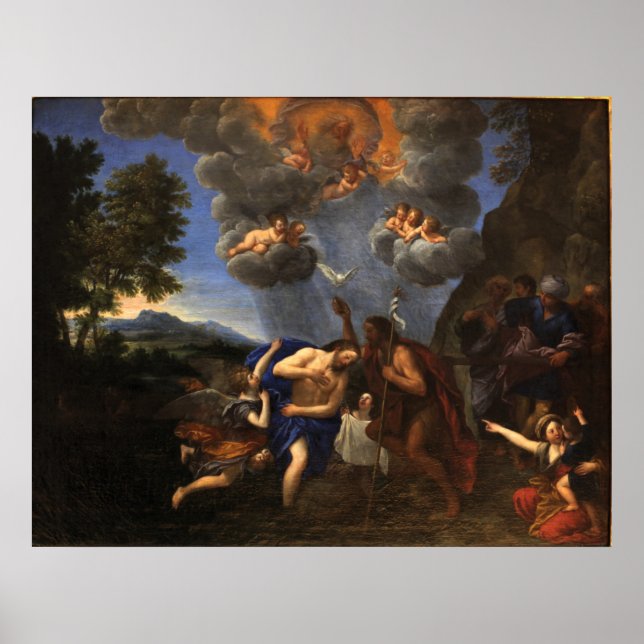 Francesco Albani - Taufe Christi - Circa 1630 Poster (Vorne)