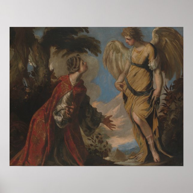 Francesco Maffei - Hagar und der Engel Poster (Vorne)