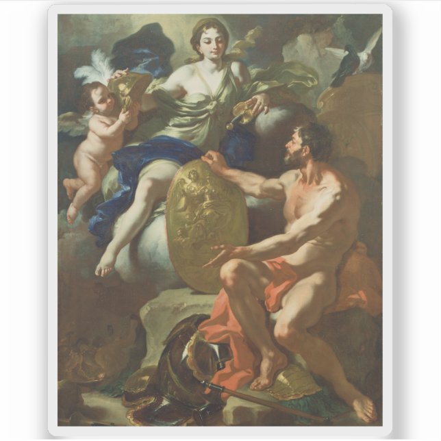 Francesco Solimena - Venus an der Schmiede des Vul Aufkleber (Vorderseite)