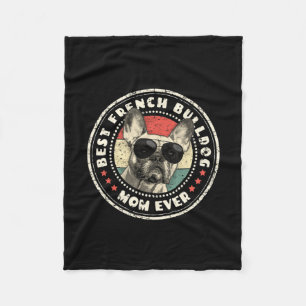 Franchie Mama Ever Retro Französischer Bulldog Lov Fleecedecke