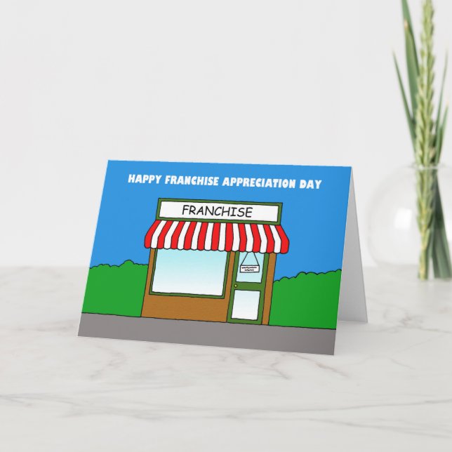 Franchise Appreciation Day Cartoon Business Karte (Vorderseite)