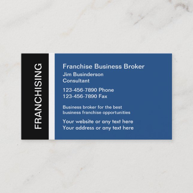 Franchise Business Broker Visitenkarten Visitenkarte (Vorderseite)