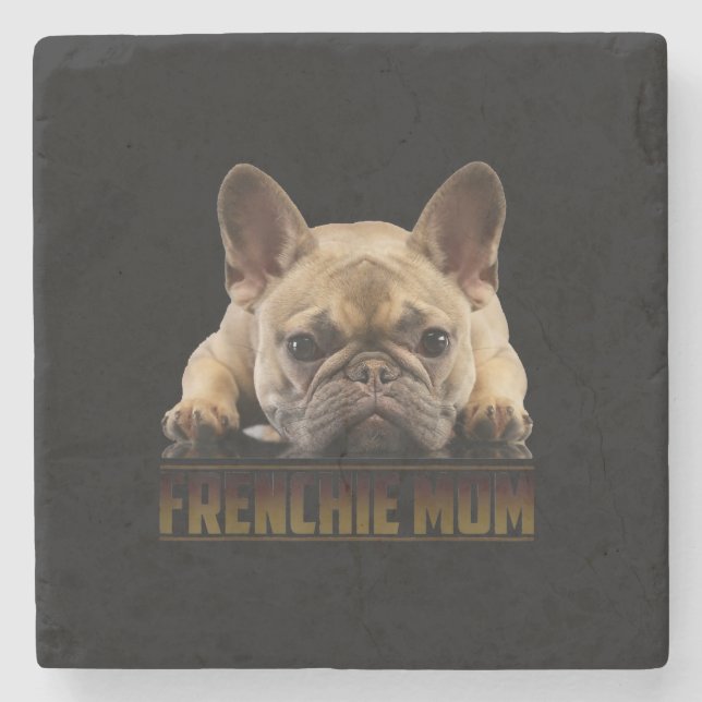 Franchisenmutter | Französische Bulldogin-Mama-Ges Steinuntersetzer (Vorderseite)