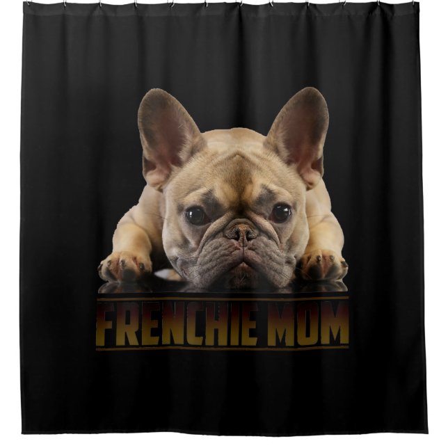 Franchisenmutter | Französische Bulldogmama-Gesche Duschvorhang (Vorderseite)