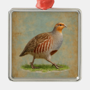 Franchösische Rebhuhn-Weihnachtsbaumdekoration Ornament Aus Metall