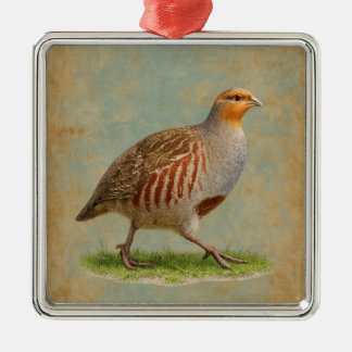 Franchösische Rebhuhn-Weihnachtsbaumdekoration Ornament Aus Metall