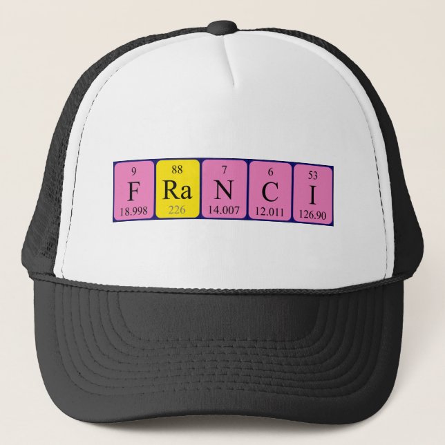 Franci Periodic Table name hat Truckerkappe (Vorderseite)