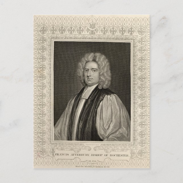 Francis Atterbury, Bischof von Rochester Postkarte (Vorderseite)