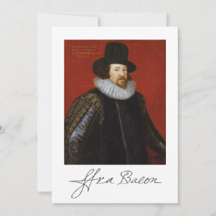 Francis-Bacon-Porträt und Unterschrift Einladung