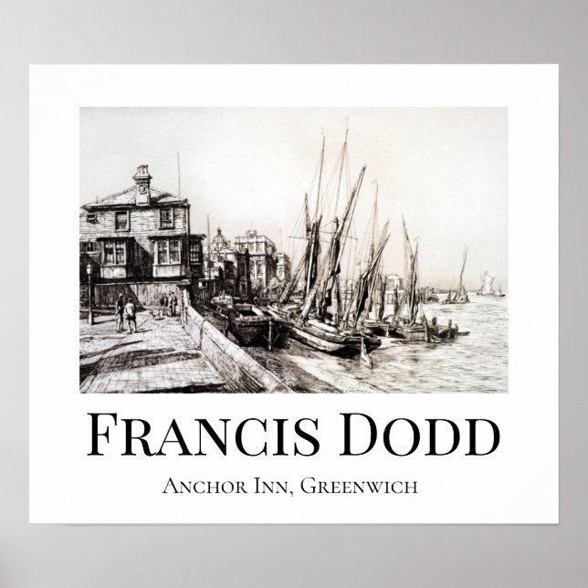 Francis Dodd Ancre Inn, affiche de Greenwich (Devant)