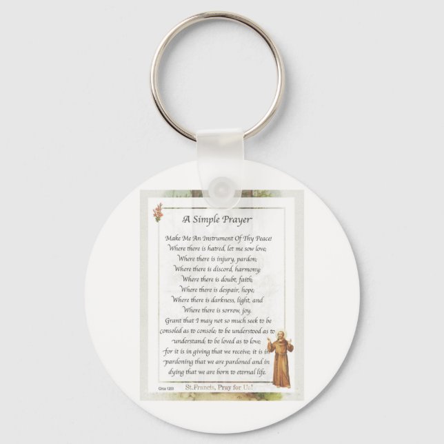 Francis einfaches Gebet Schlüsselanhänger (Vorderseite)