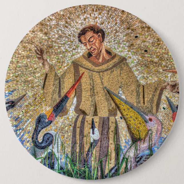 Francis of Assisi Mosaic Button (Vorderseite)